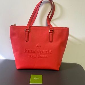 New with tags. Kate Spade Penny tote. Larchmont avenue logo. Picnic red